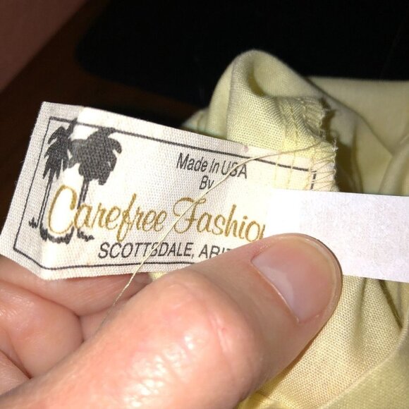 New Vintage Carefree Fashions XS Yellow Ruffle Lace Off The Shoulder Boho Blouse - Picture 10 of 11